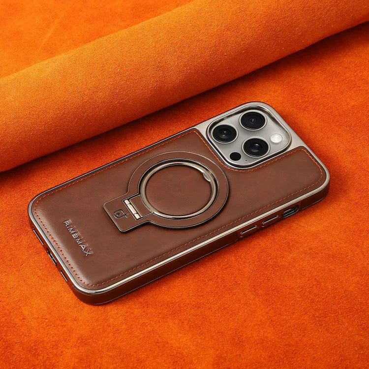 AeroLeather™ – Coque iPhone En Cuir Premium Avec Support Métallique