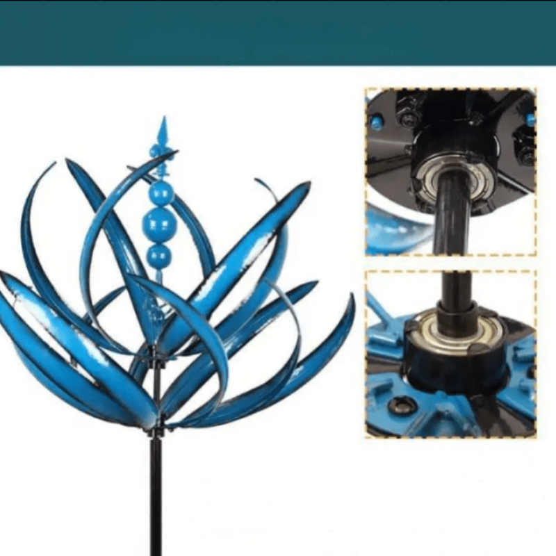 Harlow Wind-Driven Kinetic Art Sculpture - Elegant Metal Garden Spinner