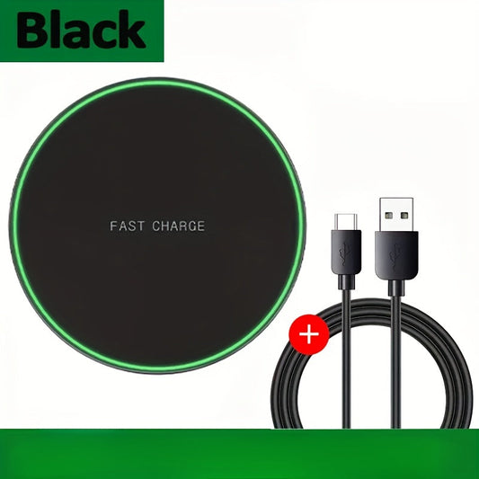 Fast Wireless Charger â 15W Induction Charging Pad for iPhone and Android Devices, Sleek Design, Cable-Free Convenience