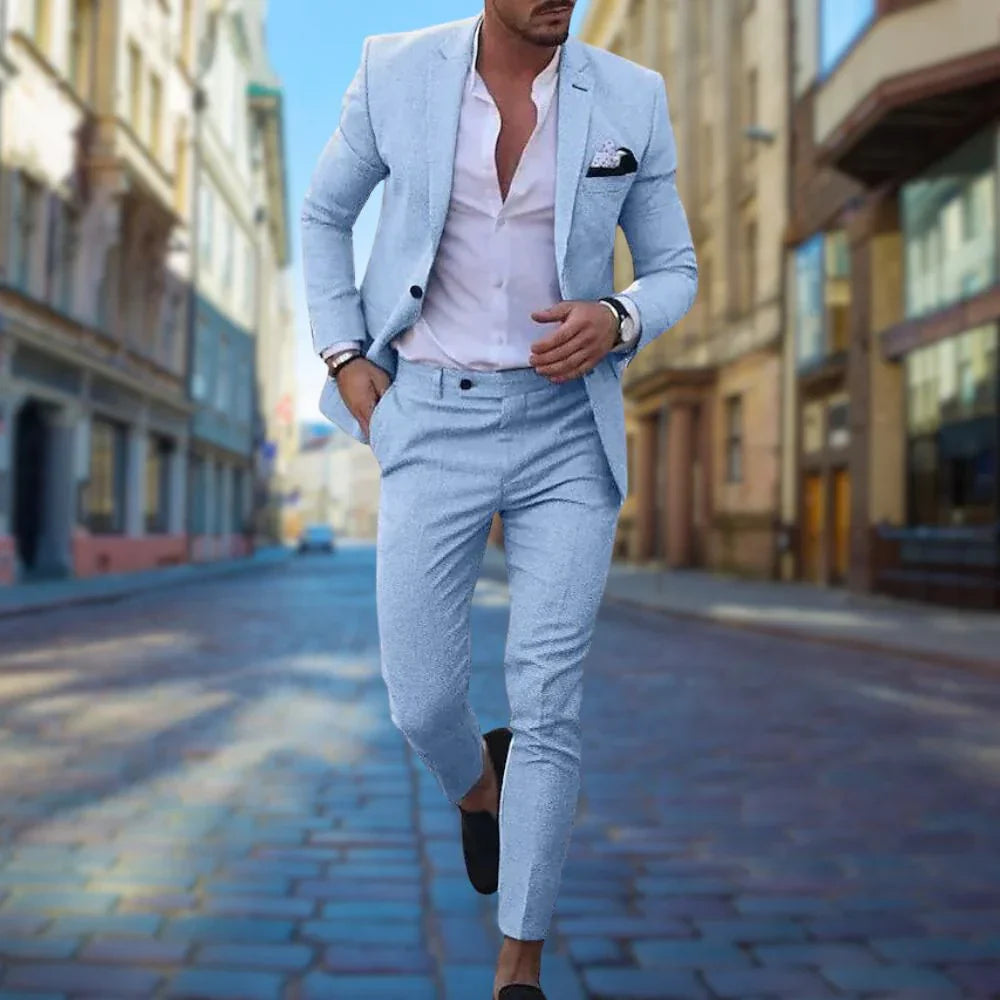 Men's Linen Slim Fit Suit for Weddings & Formal Events