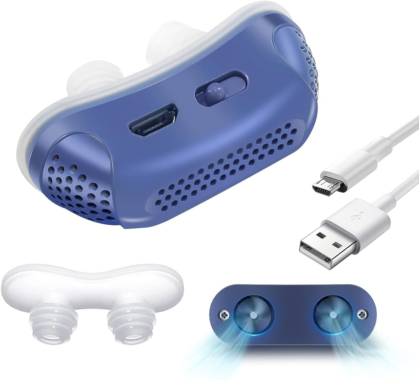 Compact CPAP Device for Sleep Apnea Relief – No Mask, Quiet Operation, Lightweight, USB Rechargeable