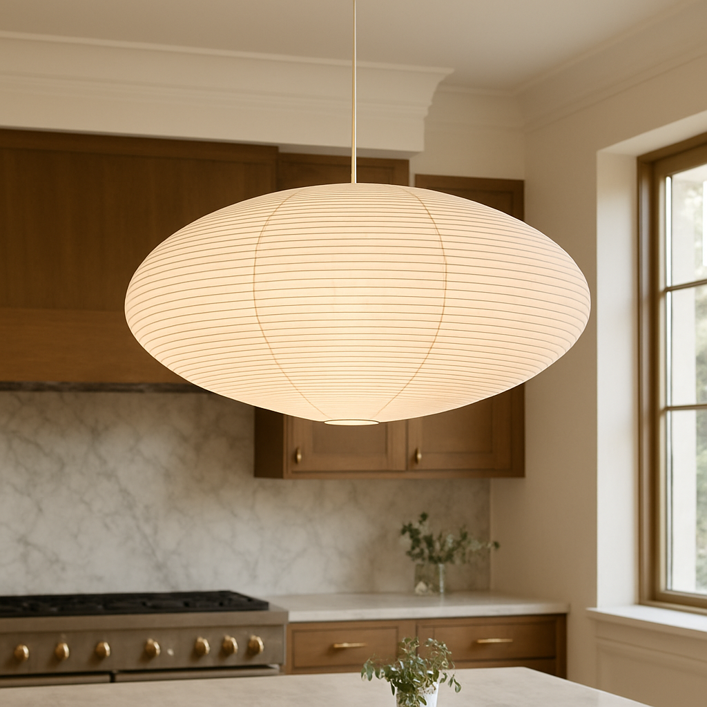 Lumeviah | Japanese Vintage-style Paper Pendant Lamp from Wabi