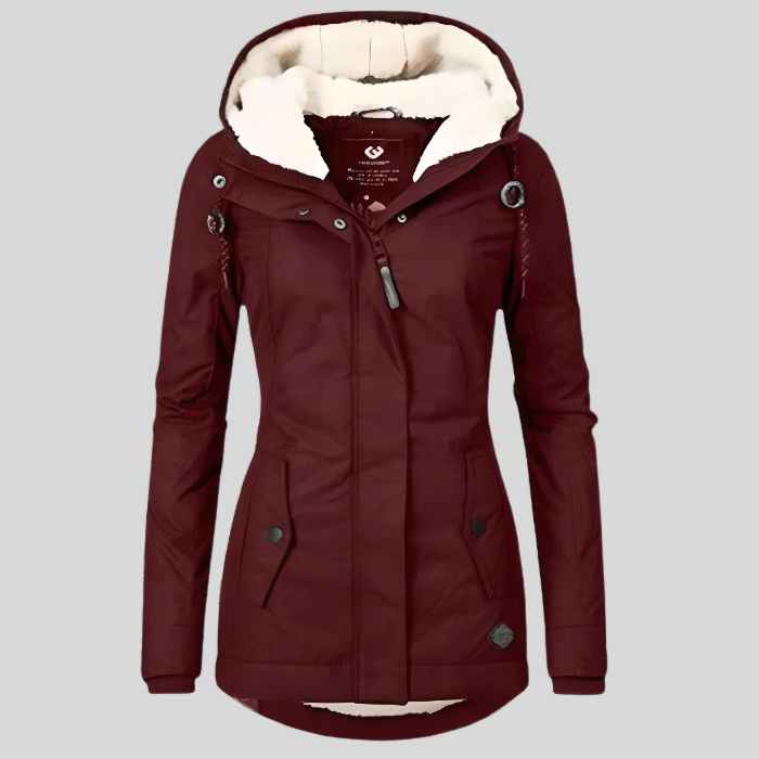 Women’s Long Coat | Adjustable Hood | Warm, Soft Lining