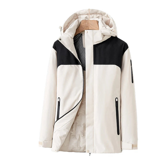 Women's Waterproof Quilted Jacket with Detachable Hood â Windproof Winter Coat for Outdoor Activities