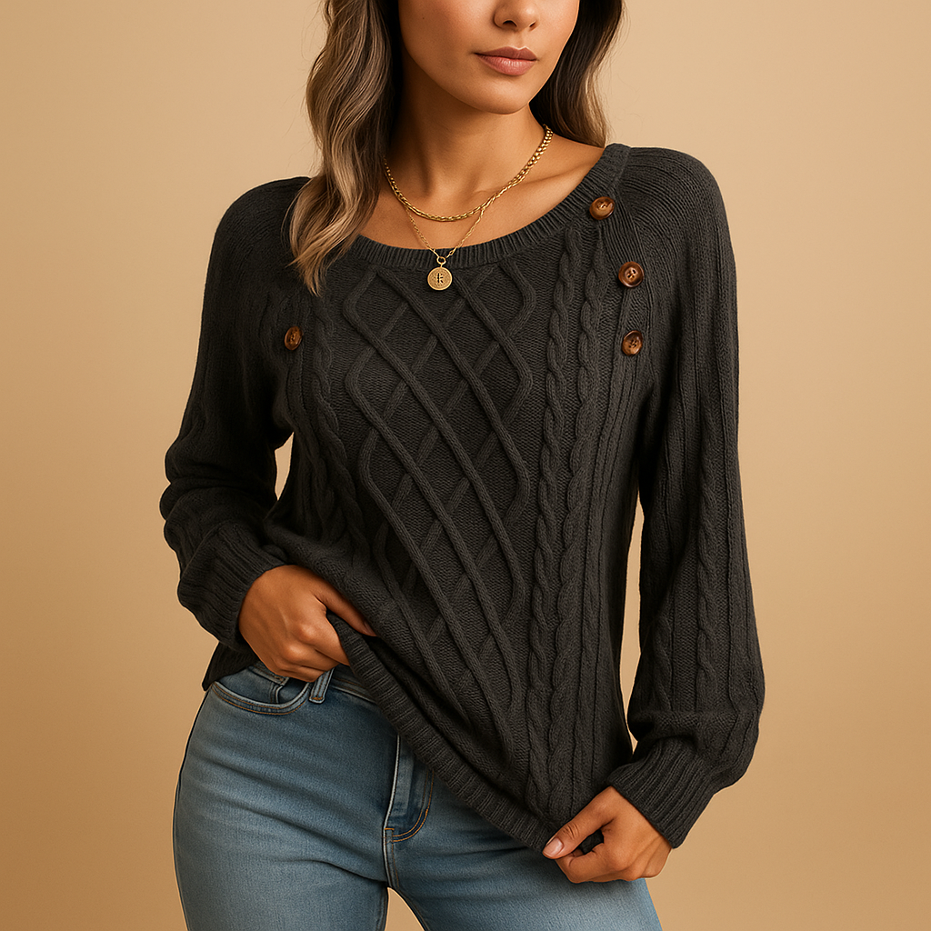 Knitted women’s sweater with long sleeves | Marije