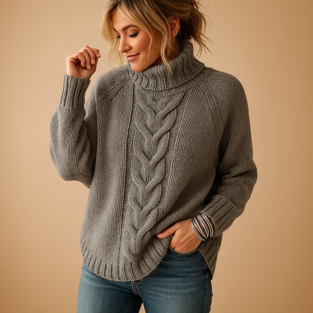 Long chunky knitted women’s sweater | Marieke