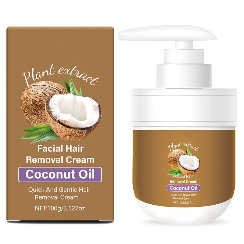 LumiSkin™ Crème Dépilatoire Visage Noix de Coco & Aloe Vera
