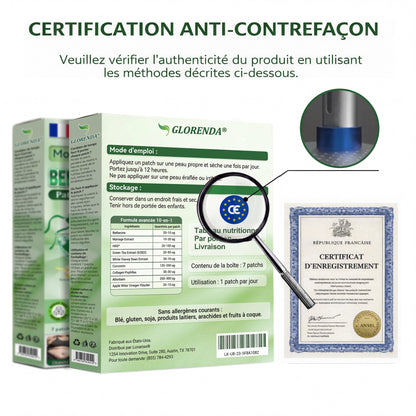 GLORENDA® | Moringa, Berbérine & NAD+ | Patch transdermique 10-en-1 à micro-aiguilles | Soutien du métabolisme