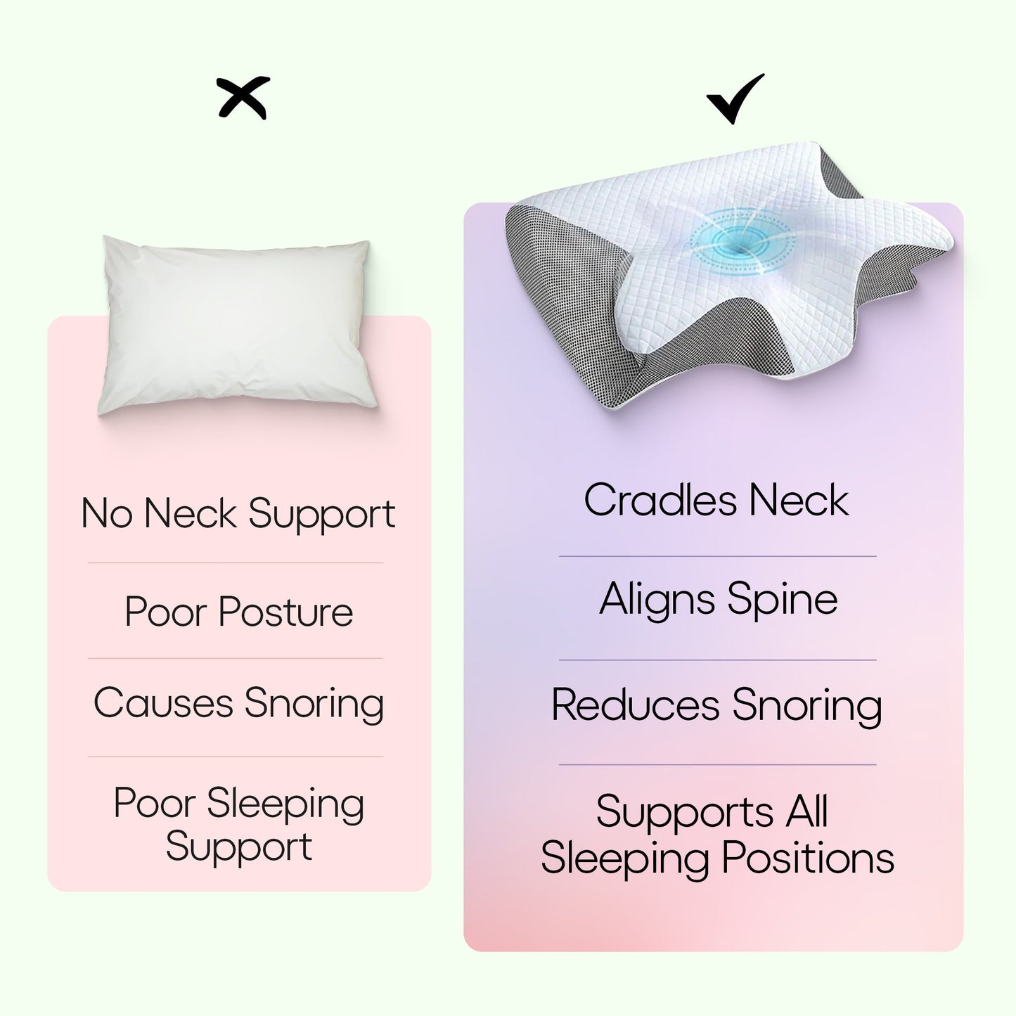 Ergonomic Butterfly Pillow – Memory Foam with Armrests for Side & Back Sleepers