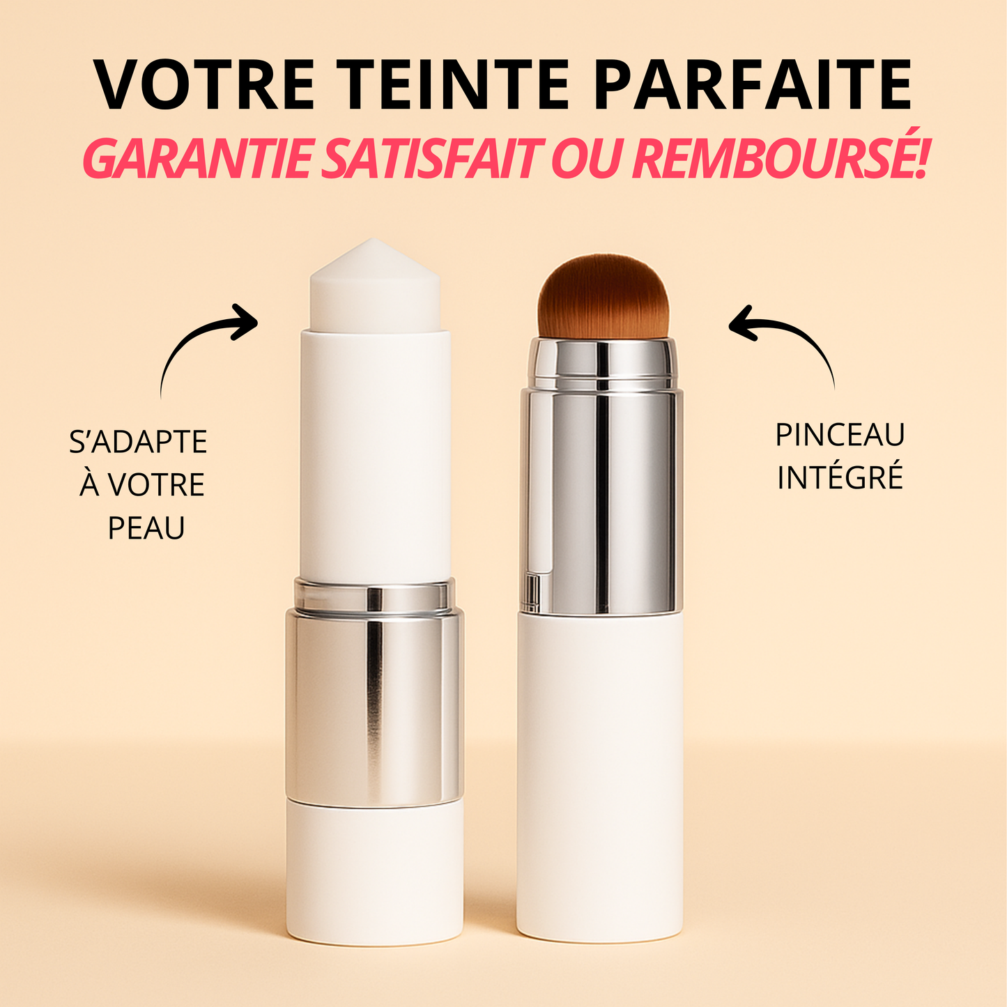 Fond de teint 2-en-1 avec pinceau intégré