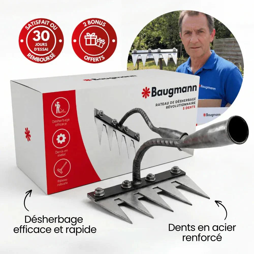 RootRake™ Râteau de Désherbage 3-en-1 | Élimine les Mauvaises Herbes à la Racine