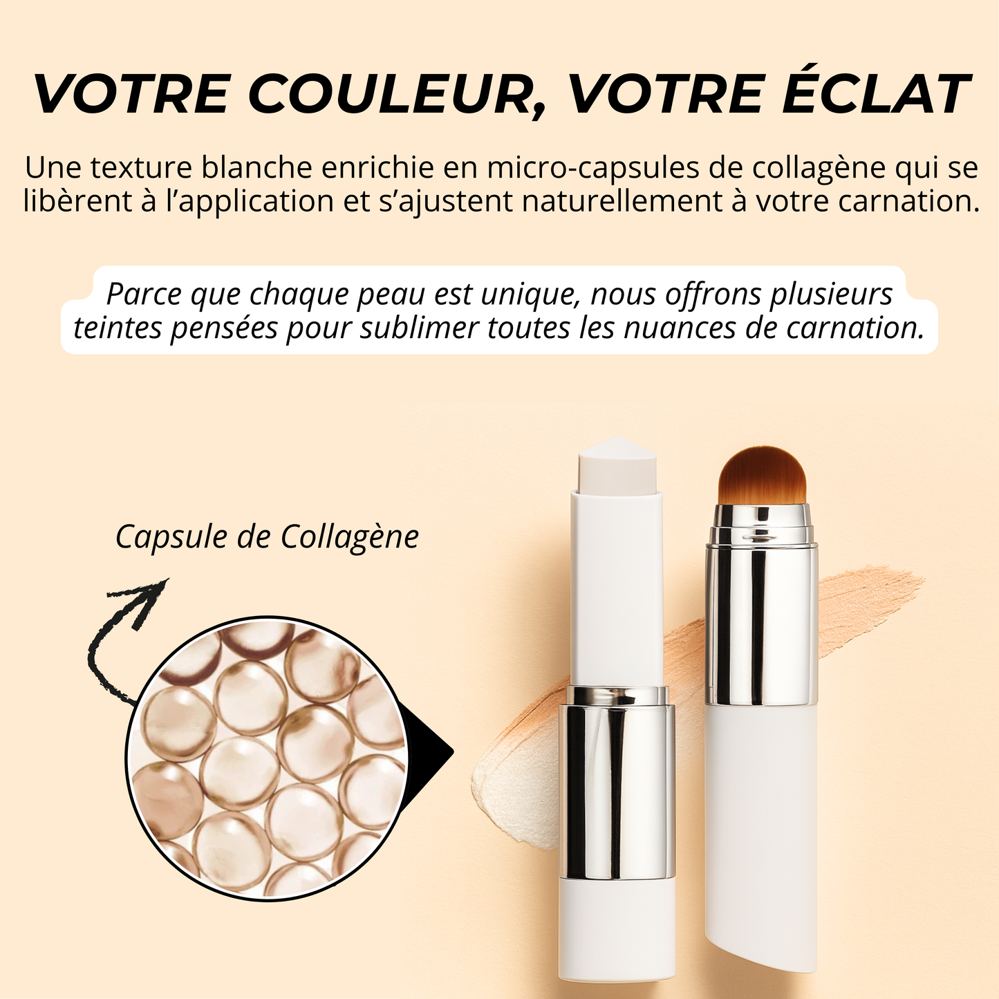 Fond de teint 2-en-1 avec pinceau intégré