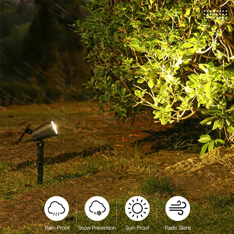 Solar Powered Garden Spotlight - 9 Color LED Solar Spike Lights for Outdoor Security
