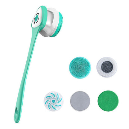 Electric Shower Brush | Rotating Exfoliating Body Scrubber | Long Handle | Deep Cleaning & Massage
