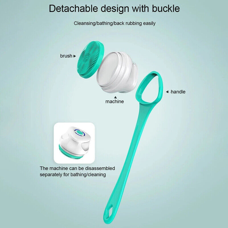 Electric Shower Brush | Rotating Exfoliating Body Scrubber | Long Handle | Deep Cleaning & Massage