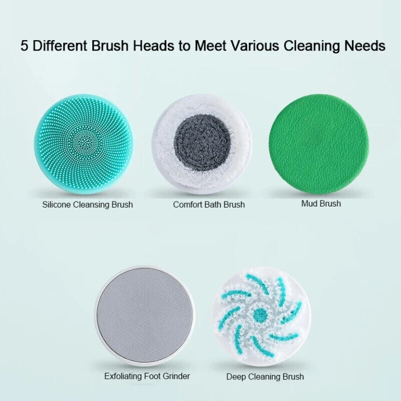 Electric Shower Brush | Rotating Exfoliating Body Scrubber | Long Handle | Deep Cleaning & Massage
