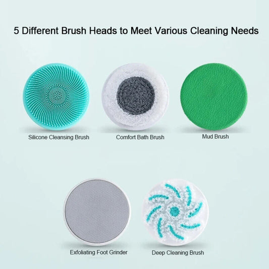 Electric Shower Brush | Rotating Exfoliating Body Scrubber | Long Handle | Deep Cleaning & Massage