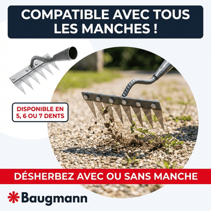 RootRake™ Râteau de Désherbage 3-en-1 | Élimine les Mauvaises Herbes à la Racine