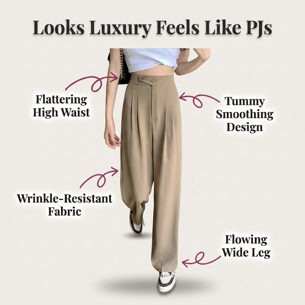 SilhouetteFlow™ – Pantalon Large Élégant | Sublime Instantanément Votre Silhouette