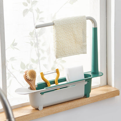 Telescopic shelf for washbasins