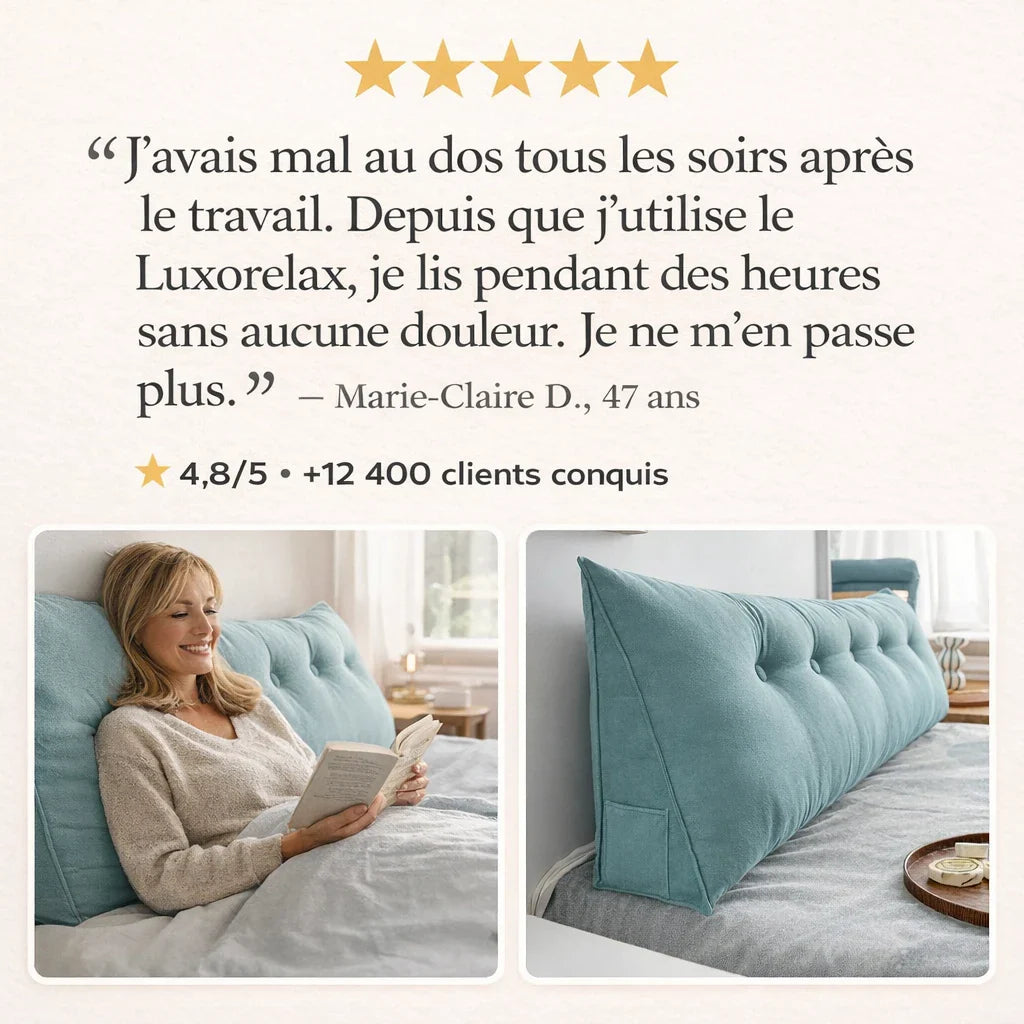 Luxorelax ÉléganceRest™  | Coussin Ergonomique de Luxe pour Lit &amp; Canapé