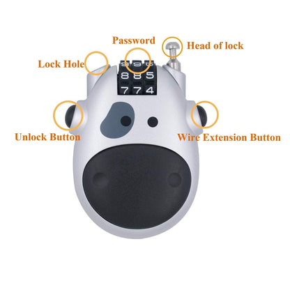 Portable Anti-Theft Lock | Compact Steel Security Device for Motorcycles & Bicycles