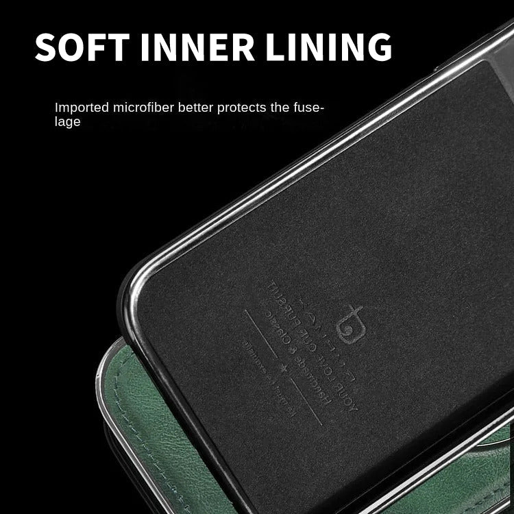 AeroLeather™ – Coque iPhone En Cuir Premium Avec Support Métallique