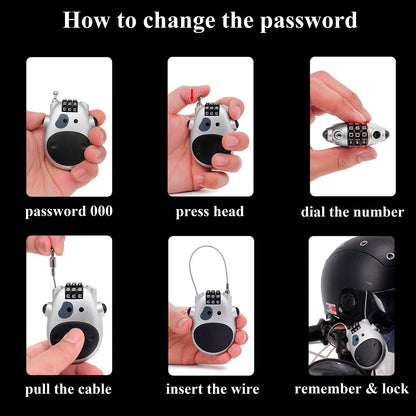 Portable Anti-Theft Lock | Compact Steel Security Device for Motorcycles & Bicycles