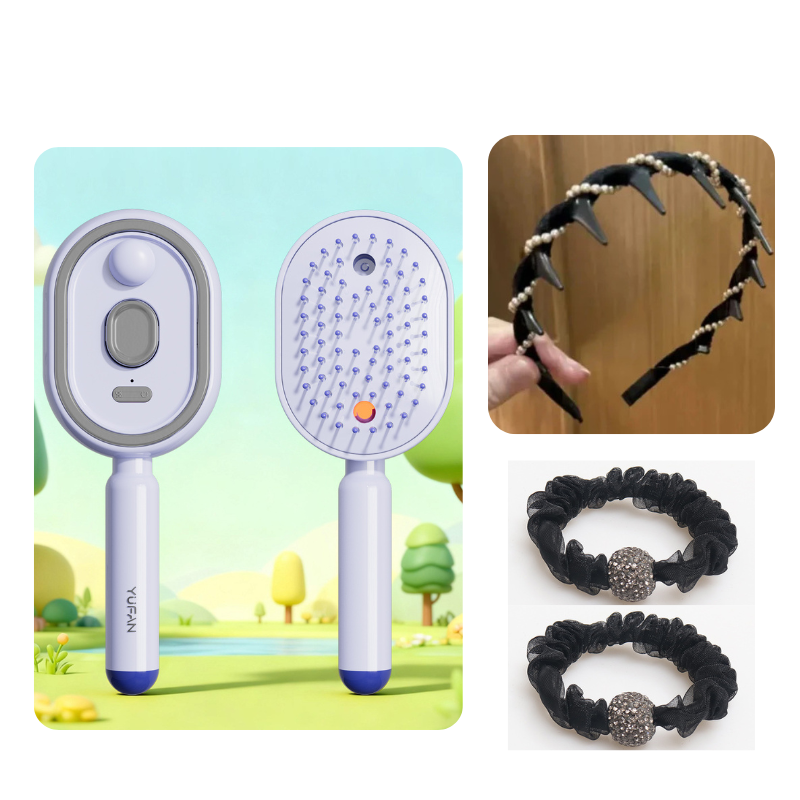 💆‍♀️ 50% DE RÉDUCTION ! 🎉 Brosse Électrique Cheveux – Spray Hydratant, Massage & Lissant Instantané ✨📦