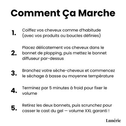 Dernier Jour - 50%🔥 | HairNet™ Coffret Volume Intense (Bonnet de Plopping + Bonnet Diffuseur)