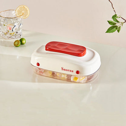 Large-Capacity Press Ice Tray: Drawer-Style Design