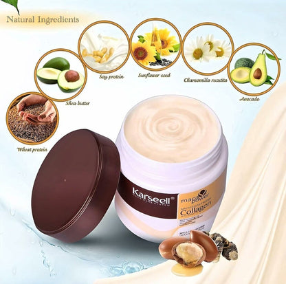 Collagen Hair Mask | Deep Hydration & Repair | Maca Extract + Argan Oil | Frizz Control | Shine Boost | 500 ml