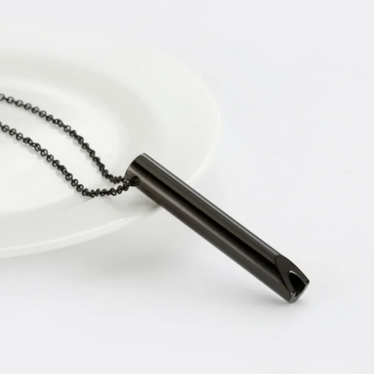 Breathing Exercise Necklace | Stainless Steel | Smoking & Vaping Alternative for Anxiety Relief