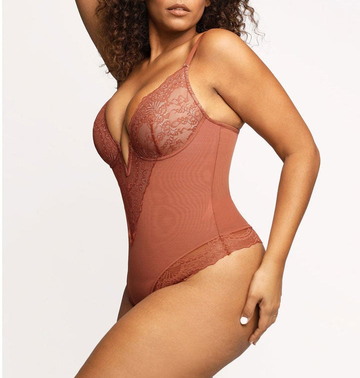 Women’s Lace Thong Bodysuit | Deep V-Neck | Soft, Stretchy Fit