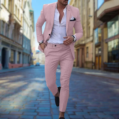 Men's Linen Slim Fit Suit for Weddings & Formal Events