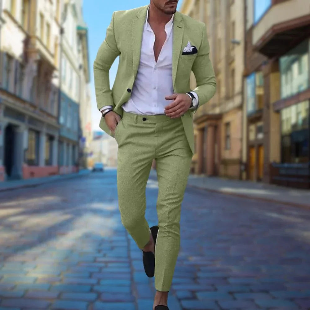 Men's Linen Slim Fit Suit for Weddings & Formal Events