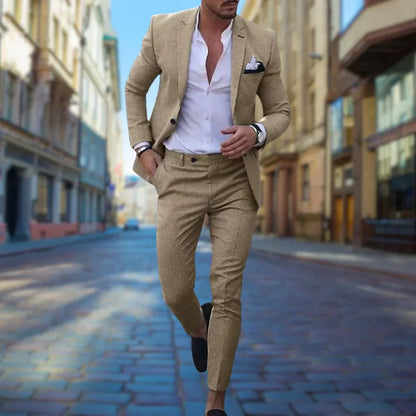 Men's Linen Slim Fit Suit for Weddings & Formal Events