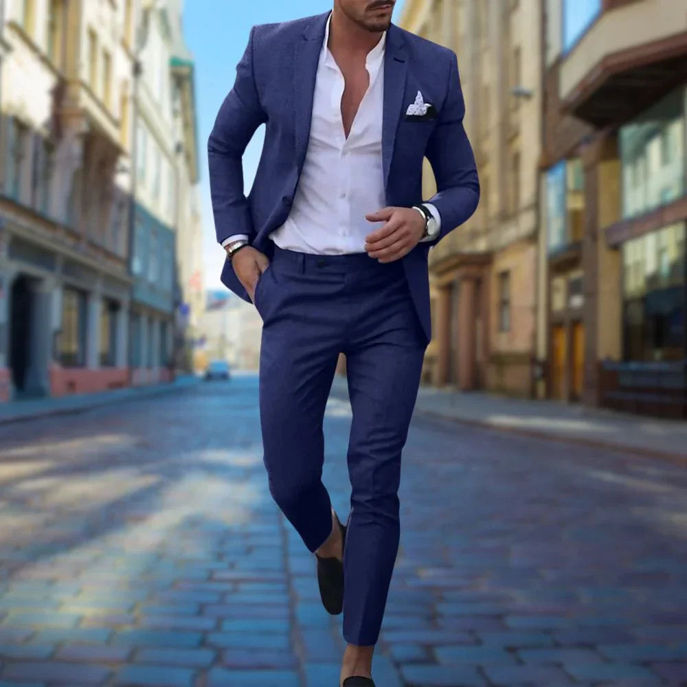 Men's Linen Slim Fit Suit for Weddings & Formal Events