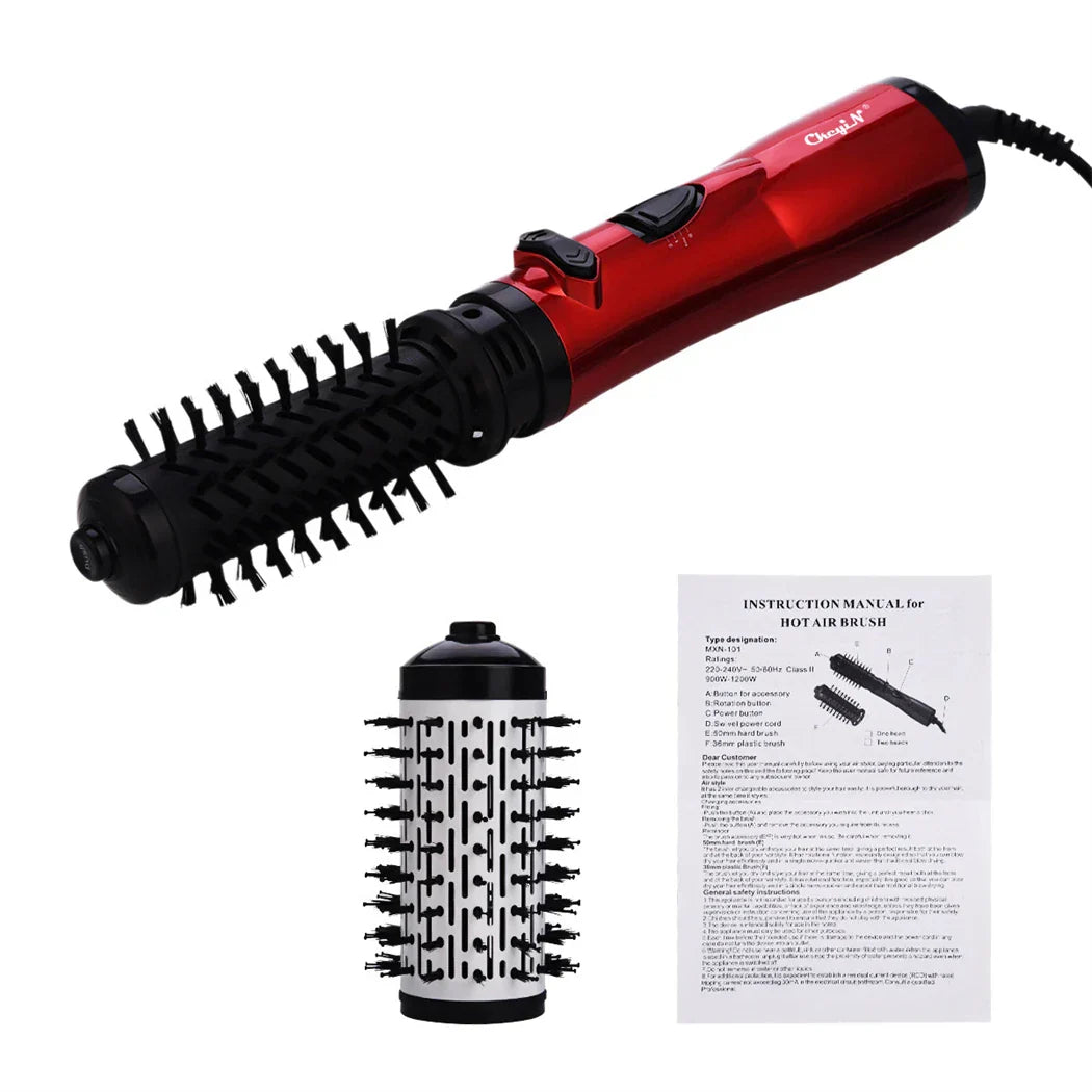 Auto-Rotating Ionic Hair Brush | 2-in-1 Hot Air Styler | Smooths, Curls & Adds Natural Volume