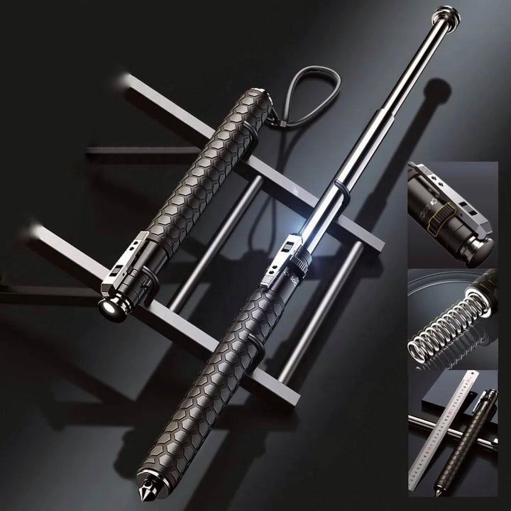 Automatic Self-Defense Hiking Stick with Ergonomic Handle – Compact Trekking Pole for Safety and Stability