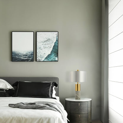 StoneRadiance - Elegant Table Lamp with Marble Base and Modern Lines