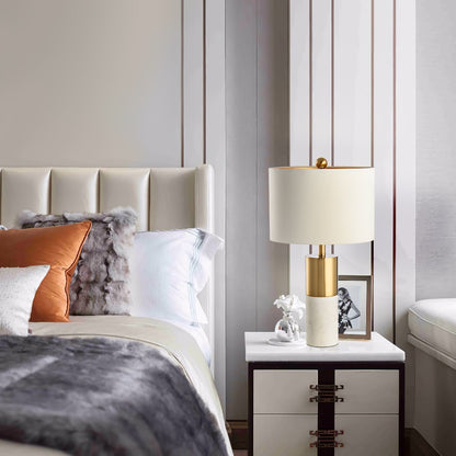 StoneRadiance - Elegant Table Lamp with Marble Base and Modern Lines