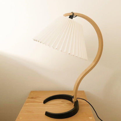 WoodFlow - Table Lamp with Natural Curves and Wooden Design