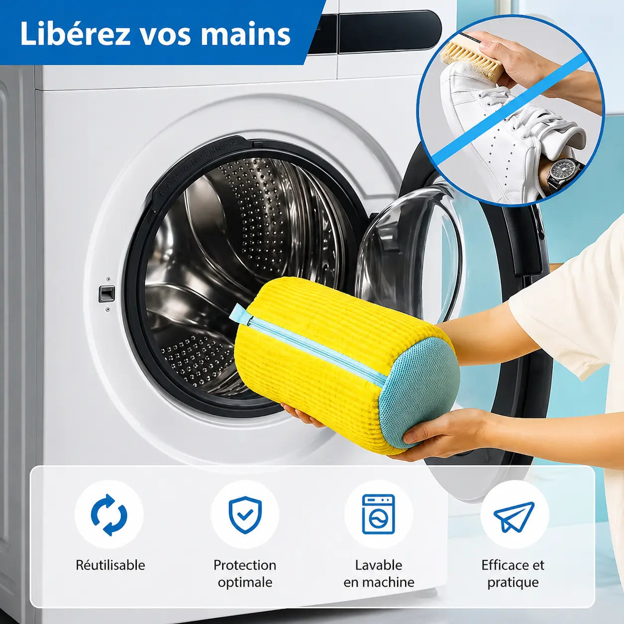 Sac de Lavage Protecteur pour Chaussures – Compatible Machine à Laver