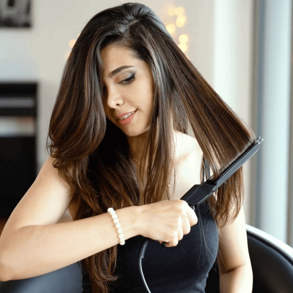 Ceramic Steam Hair Straightener | Ionic Flat Iron for Smooth, Shiny Hair | Fast Heat-Up & Adjustable Temperature