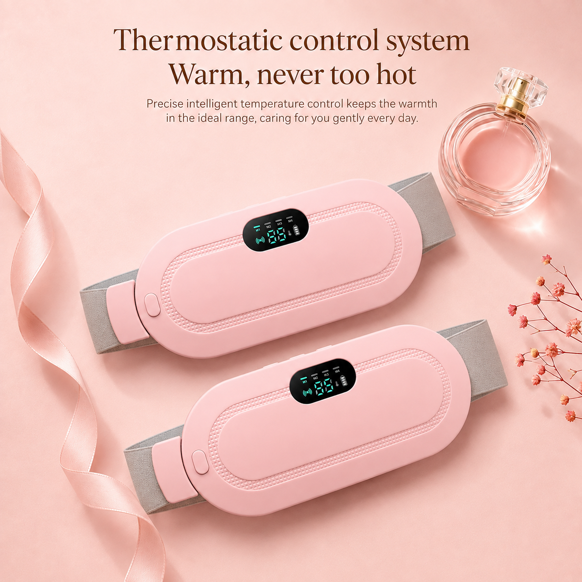 LunaHeat™ Ceinture Chauffante pour les Règles – Chaleur & Massage pour Soulager les Crampes Menstruelles