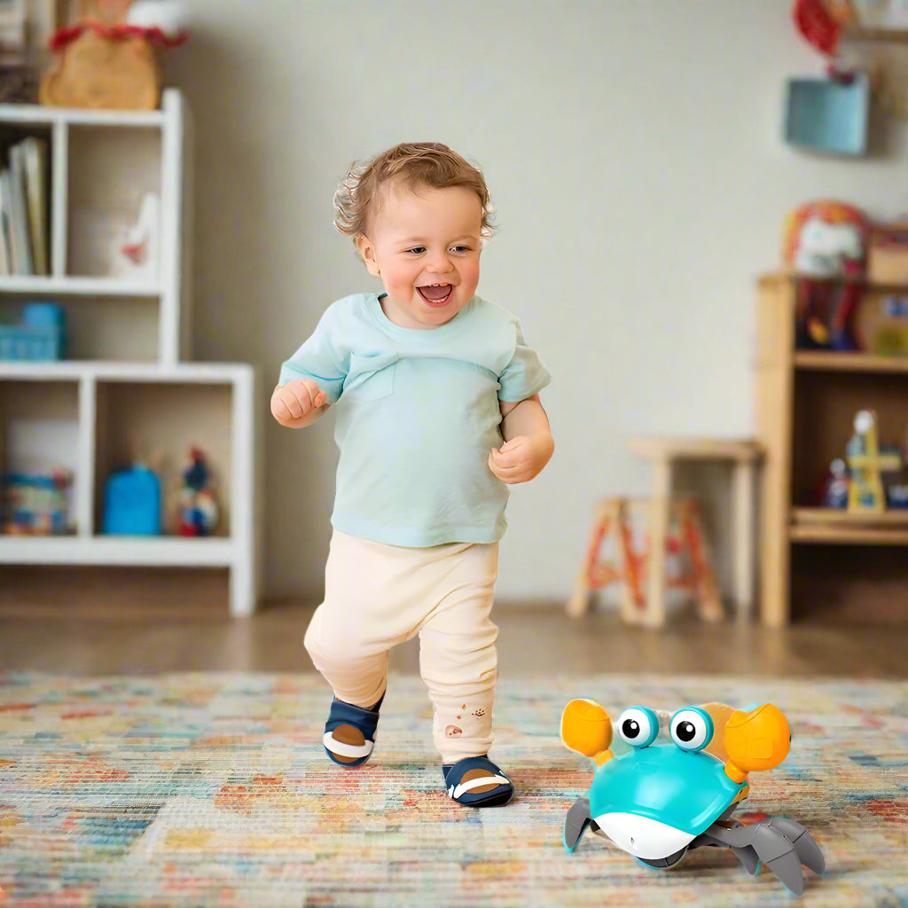 CrawlBuddy™ Crabe Interactif Rampant | Encourage Bébé à Ramper en S'Amusant