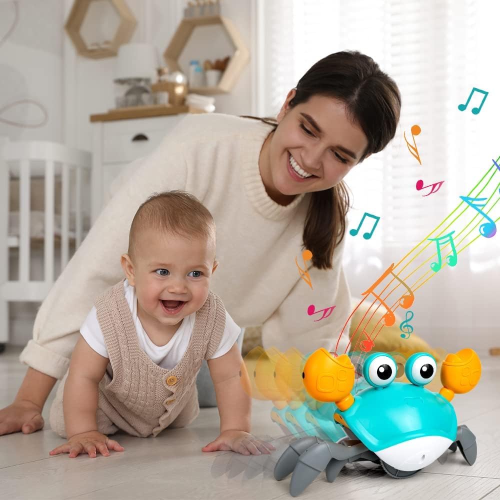 CrawlBuddy™ Crabe Interactif Rampant | Encourage Bébé à Ramper en S'Amusant