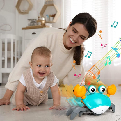 CrawlBuddy™ Crabe Interactif Rampant | Encourage Bébé à Ramper en S'Amusant