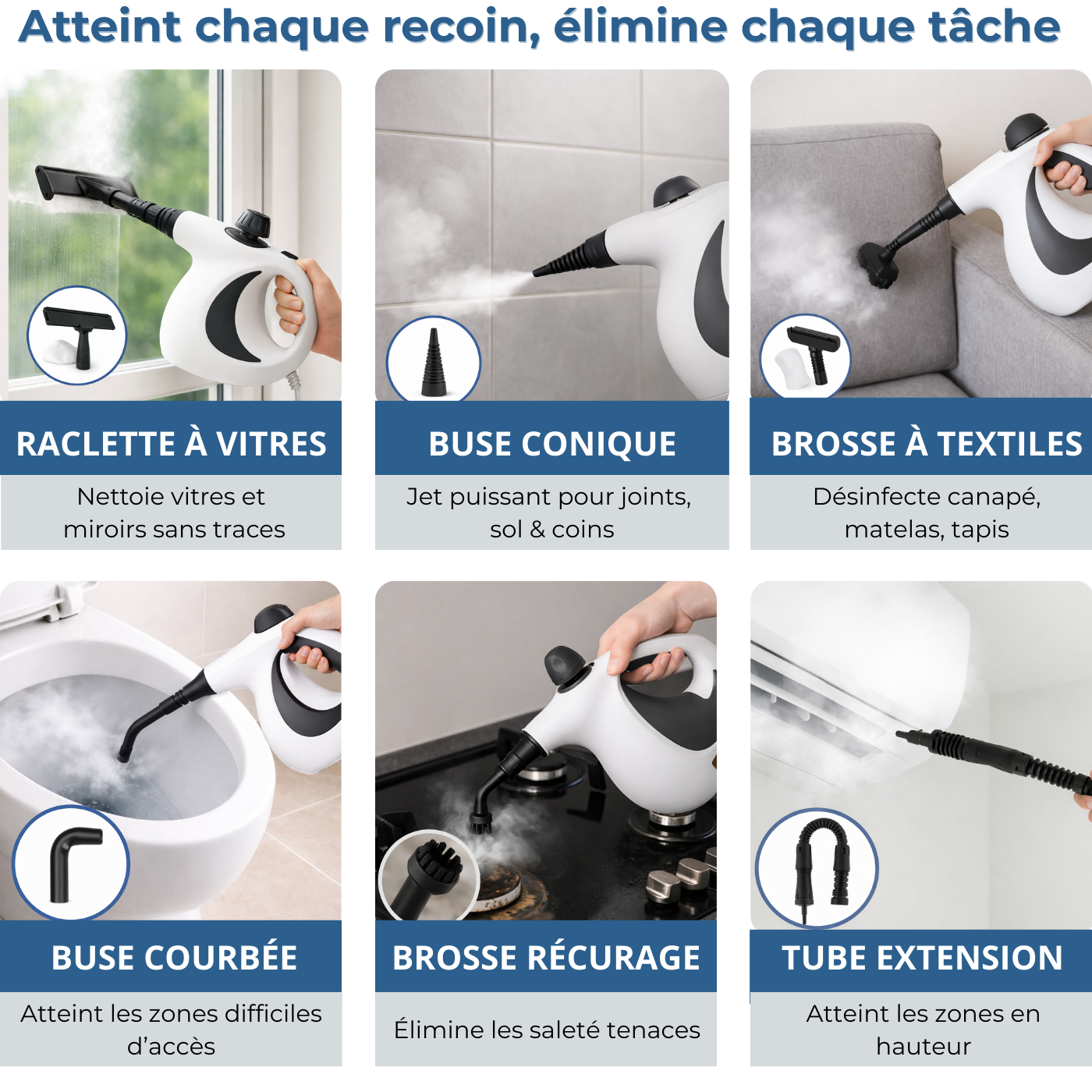 SteamForce™ Nettoyeur Vapeur Haute Pression | Nettoyage en Profondeur Sans Produits Chimiques